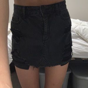 hollister black denim skirt